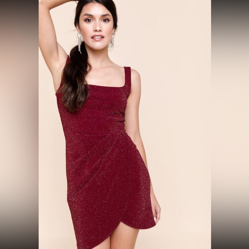 Red mini dress